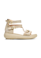 High leather sandals with Stone buckles