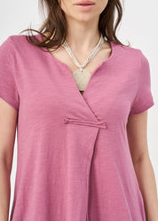 Purple V-neck short sleeve dress