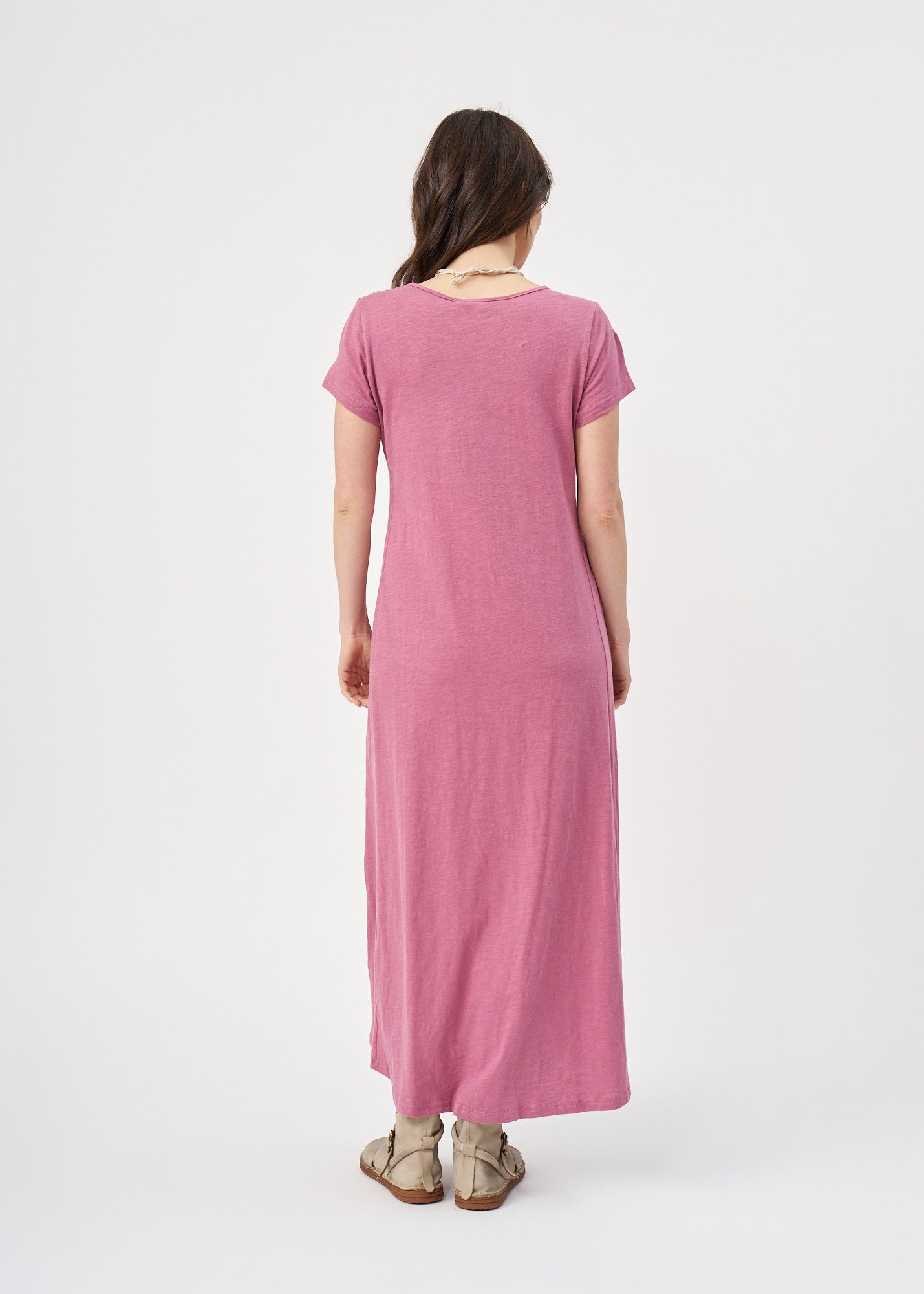 Purple V-neck short sleeve dress