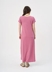 Purple V-neck short sleeve dress