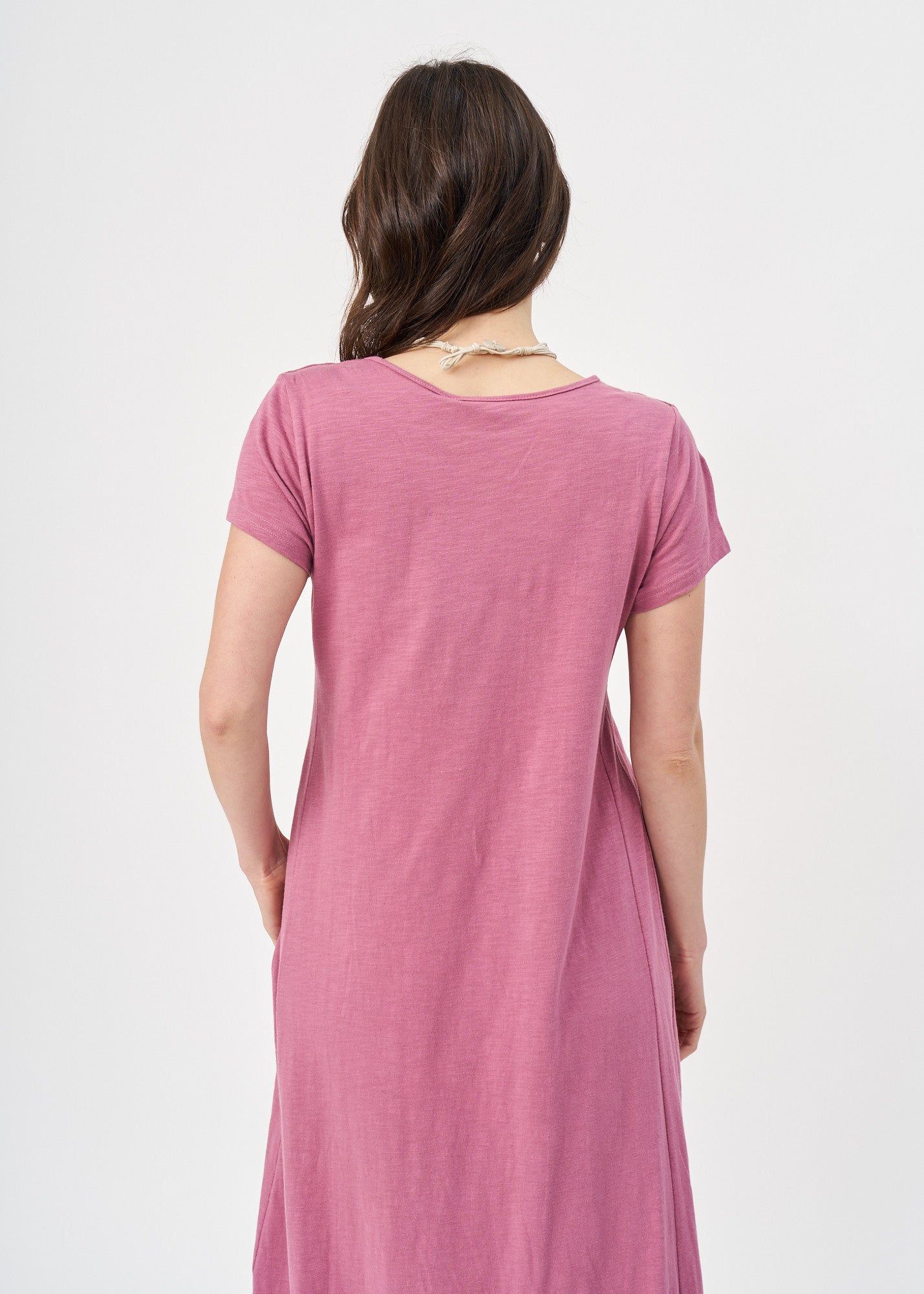 Purple V-neck short sleeve dress