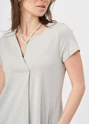Light gray V-neck short sleeve dress