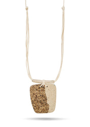 Stone Two-Color Square Paper Pulp Necklace