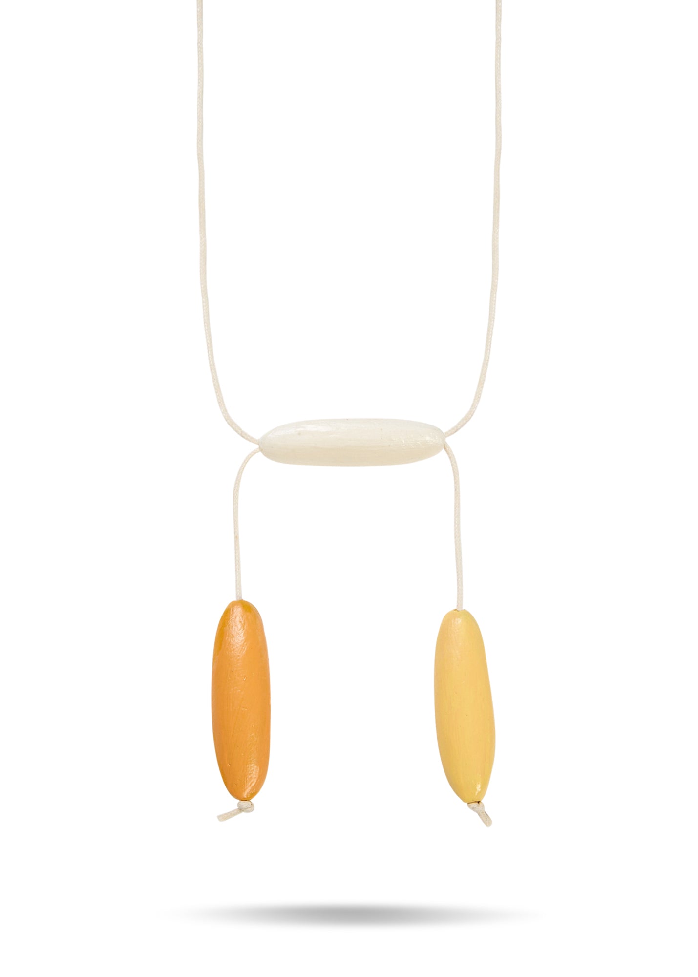 Delicate necklace with three yellow beads