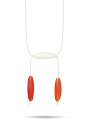 Delicate necklace with three orange beads