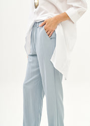 Light blue ribbon belted pants