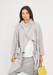 עליונית ארוכה צעיף מלופף אפור בהיר