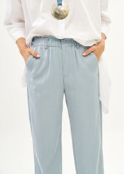 Light blue ribbon belted pants