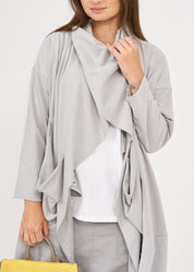 עליונית ארוכה צעיף מלופף אפור בהיר