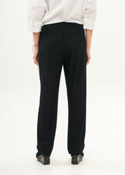 Black ribbon belted pants
