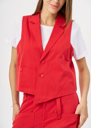 וסט סיומת אסימטרית אדום