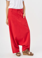 מכנסיים דמוי חצאית כיסים מרובעים אדום