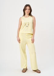 גופייה עם שליץ במכפלת טריקו צהוב