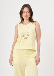 גופייה עם שליץ במכפלת טריקו צהוב