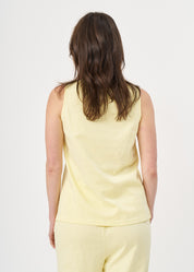 גופייה עם שליץ במכפלת טריקו צהוב