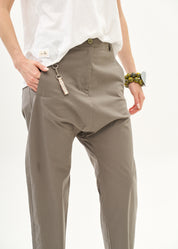 מכנסיים שקי עם סרט מייה אפור