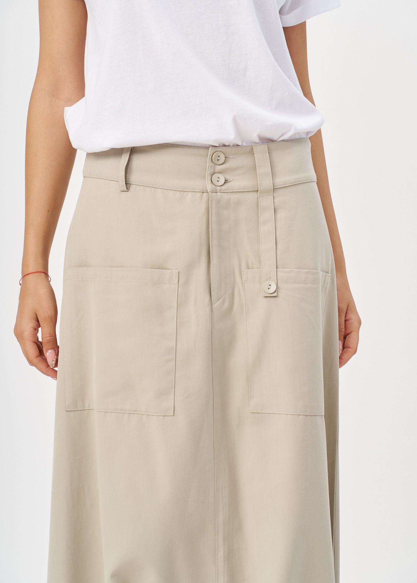 מכנסיים דמוי חצאית כיסים מרובעים סטון