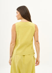 Classic yellow linen vest