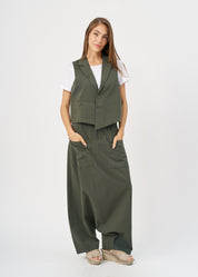 וסט סיומת אסימטרית ירוק כהה