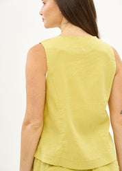 Classic yellow linen vest