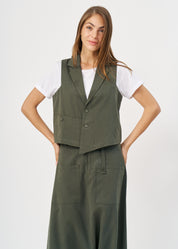 וסט סיומת אסימטרית ירוק כהה