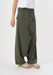 מכנסיים דמוי חצאית כיסים מרובעים חום