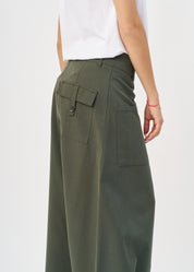 מכנסיים דמוי חצאית כיסים מרובעים חום