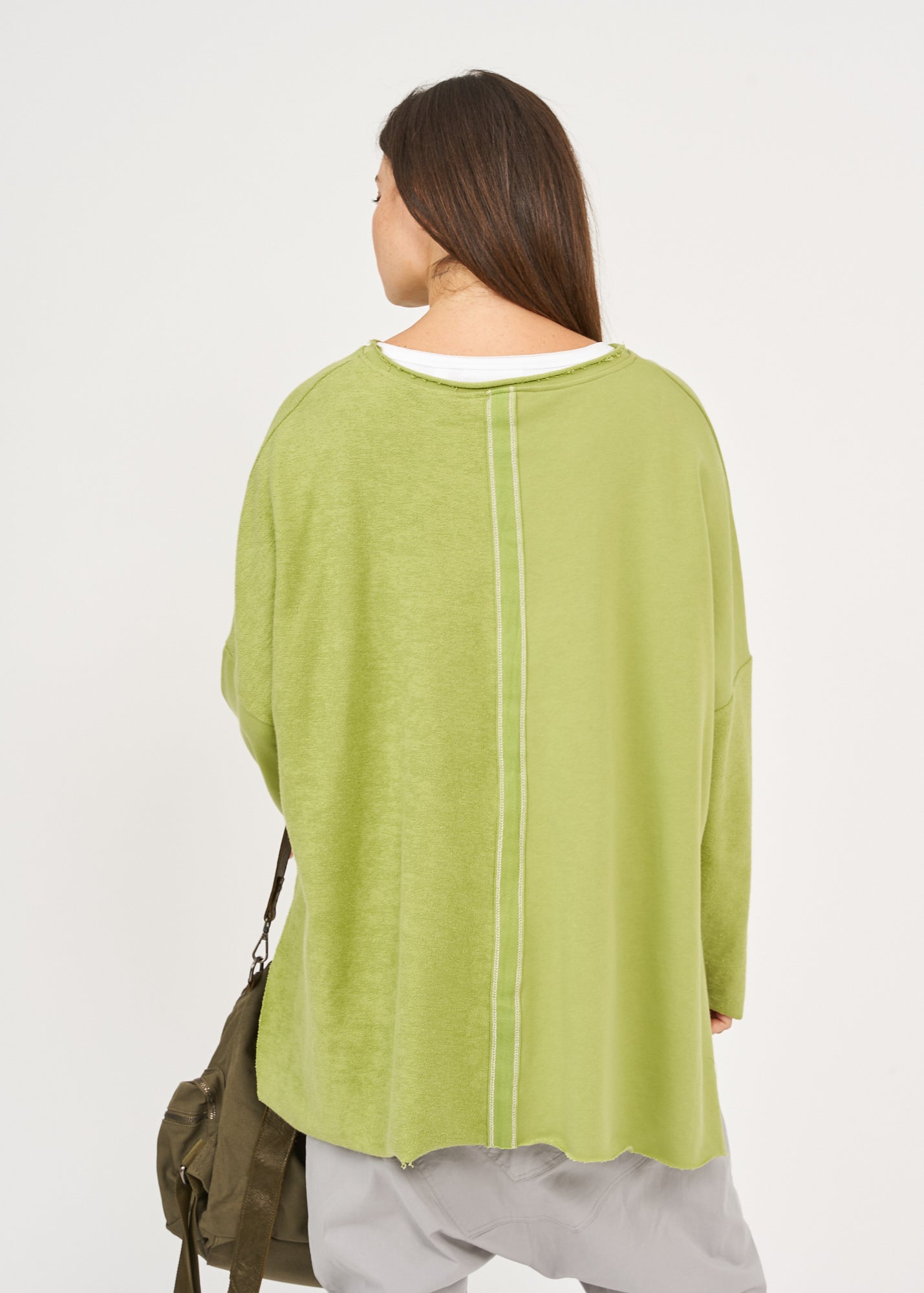 סווטשירט אוברסייז שילוב סרט ירוק