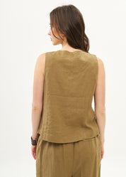 Classic brown linen vest