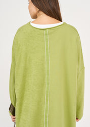 סווטשירט אוברסייז שילוב סרט ירוק