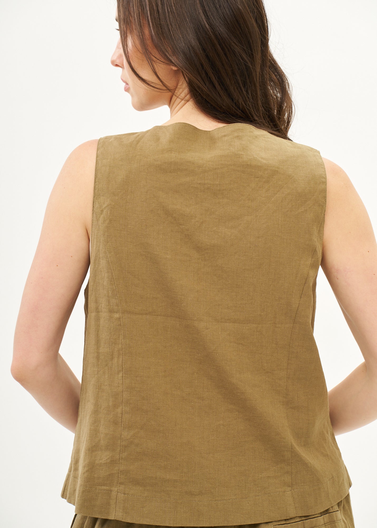 Classic brown linen vest