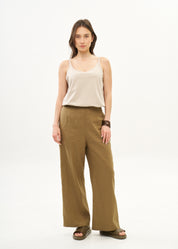 Classic brown linen pants
