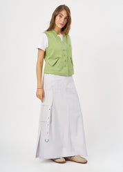 Light gray kangaroo skirt with cargo pockets