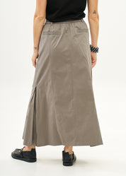 חצאית עם רוכסנים שילוב סרט אפור