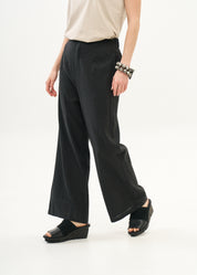 Classic linen pants black