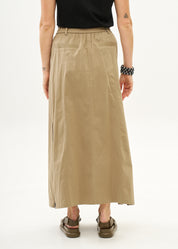 חצאית עם רוכסנים שילוב סרט חום