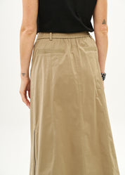 חצאית עם רוכסנים שילוב סרט חום