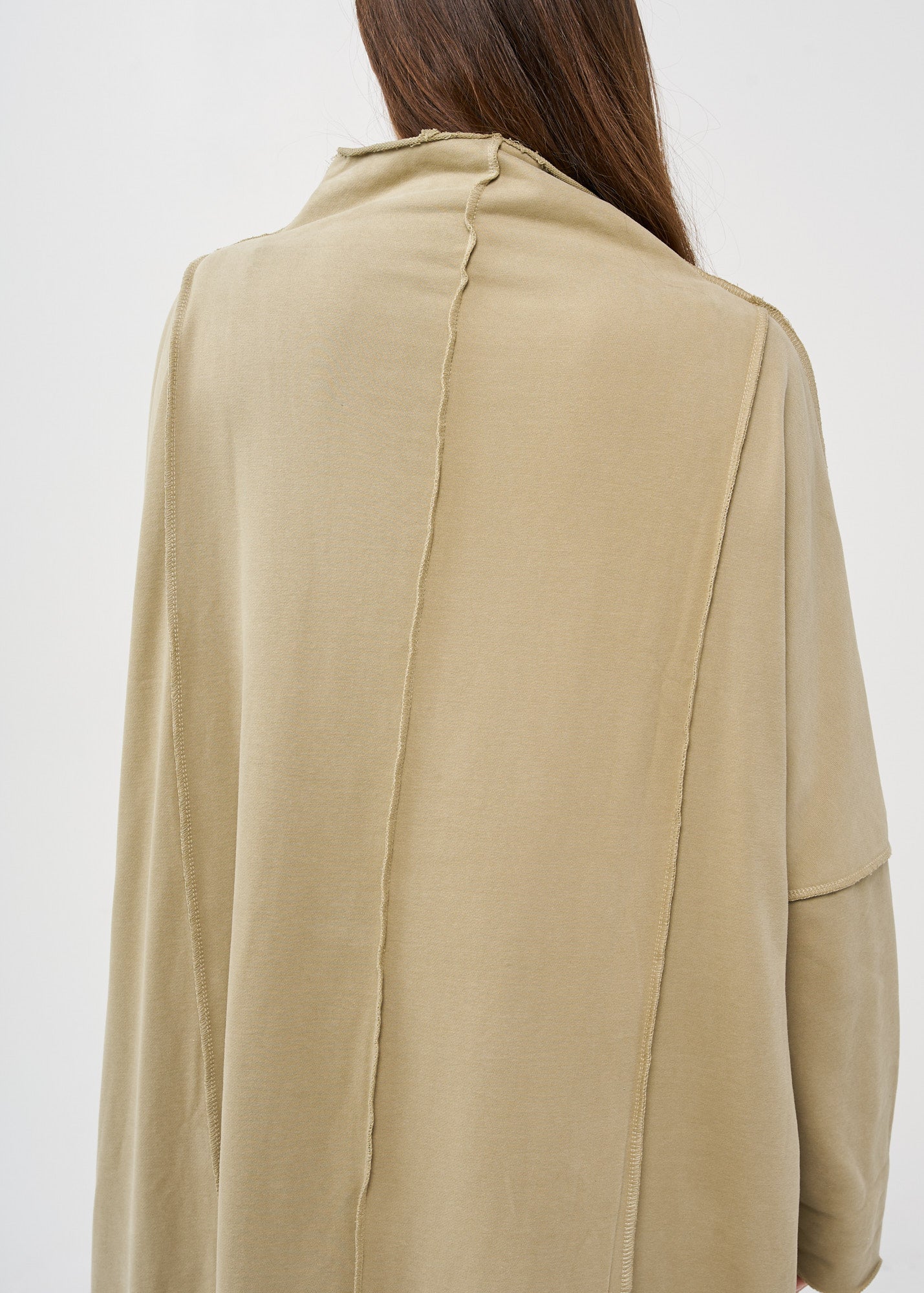 Green vertical stitching sleeve dress