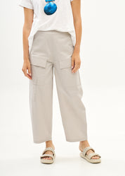 Light gray boy pants with front cargo pockets