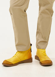 נעליים גבוהות שילוב עור הפוך חרדל