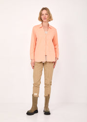 Double button shirt with orange ribbing