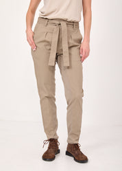 מכנסיים שילוב ריב וחגורה בז'