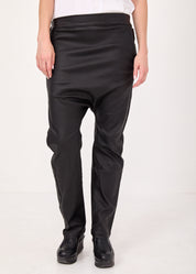 Black faux leather boy pants