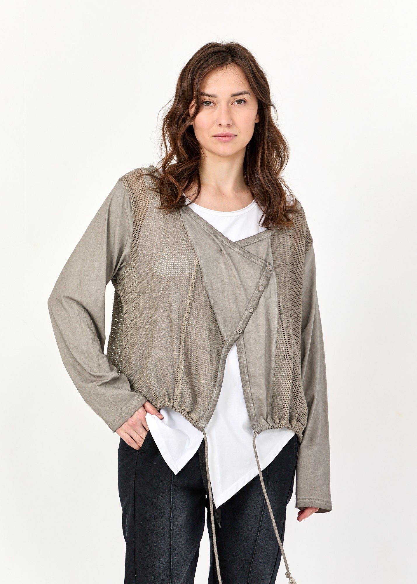 עליונית שילוב רשת סגירה אלכסונית אפור בהיר ווש