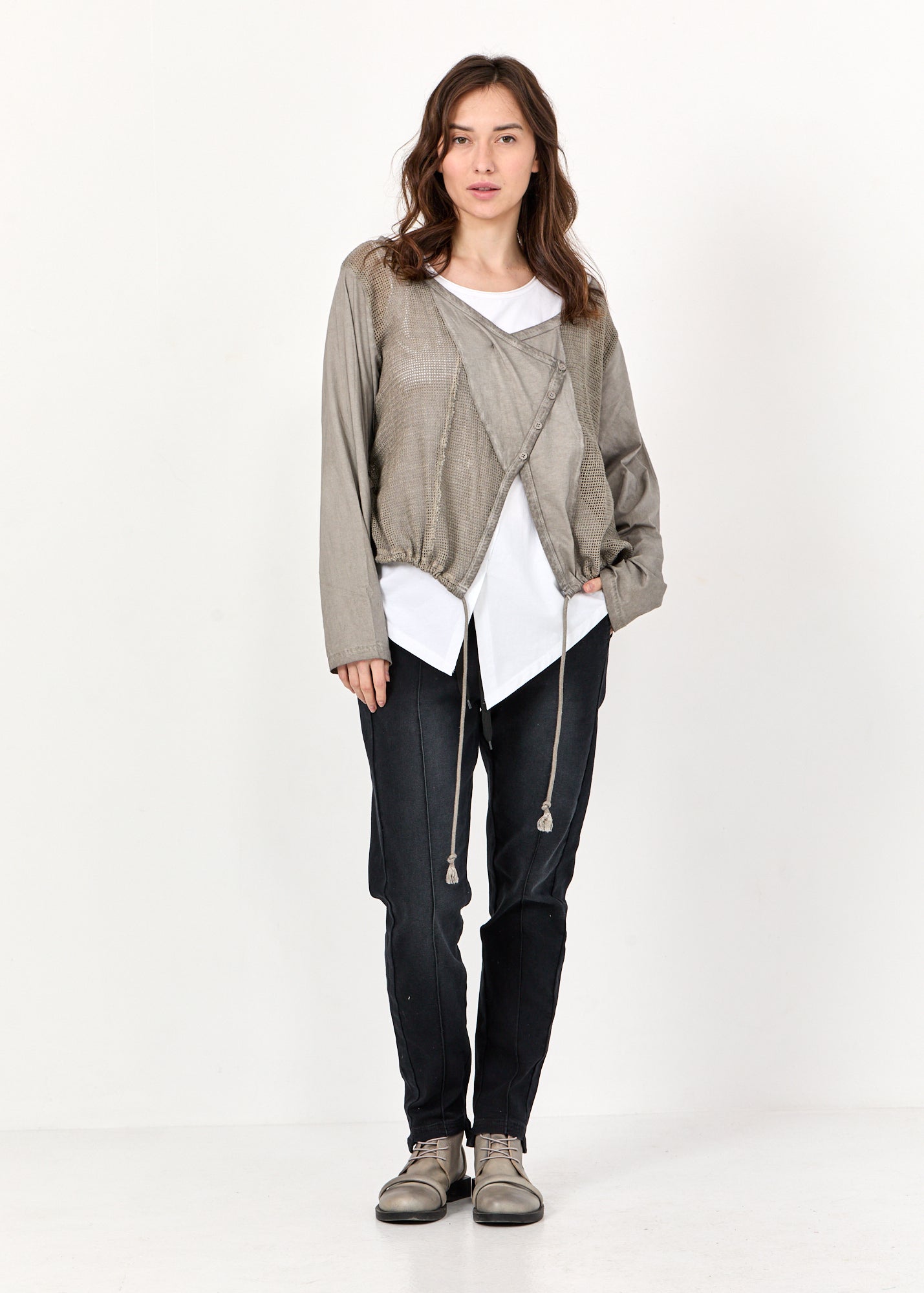 עליונית שילוב רשת סגירה אלכסונית אפור בהיר ווש