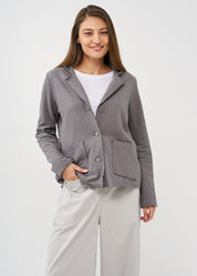 בלייזר תפרים חיצוניים אפור כהה