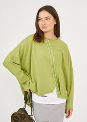 סווטשירט אוברסייז שילוב סרט ירוק