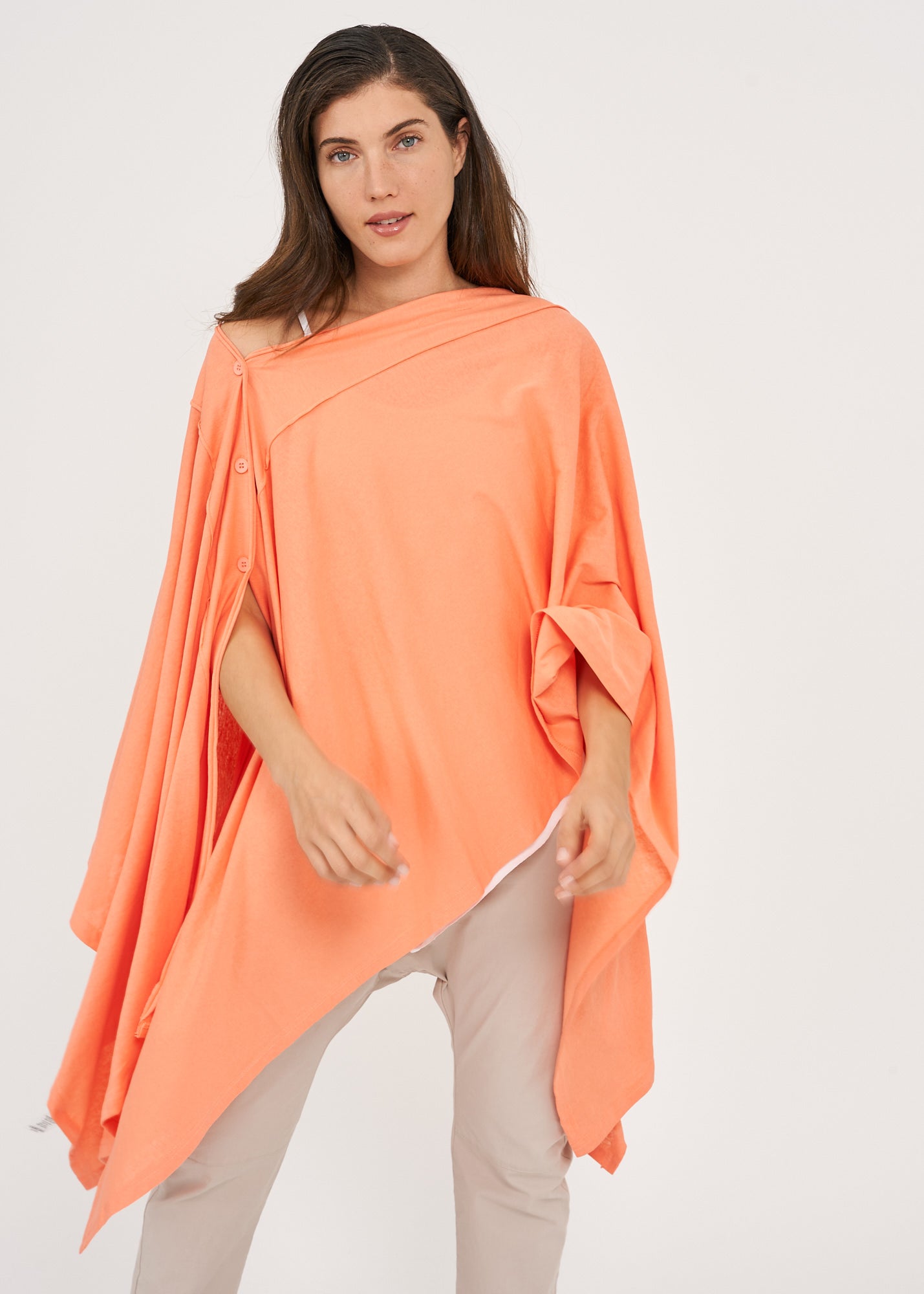 Slim top with orange buttons