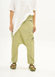 מכנסיים שקי עם רוכסנים ווש ירוק בהיר ווש