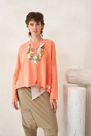 Recycled Paper Necklace Mixed Triangles Gold Beige